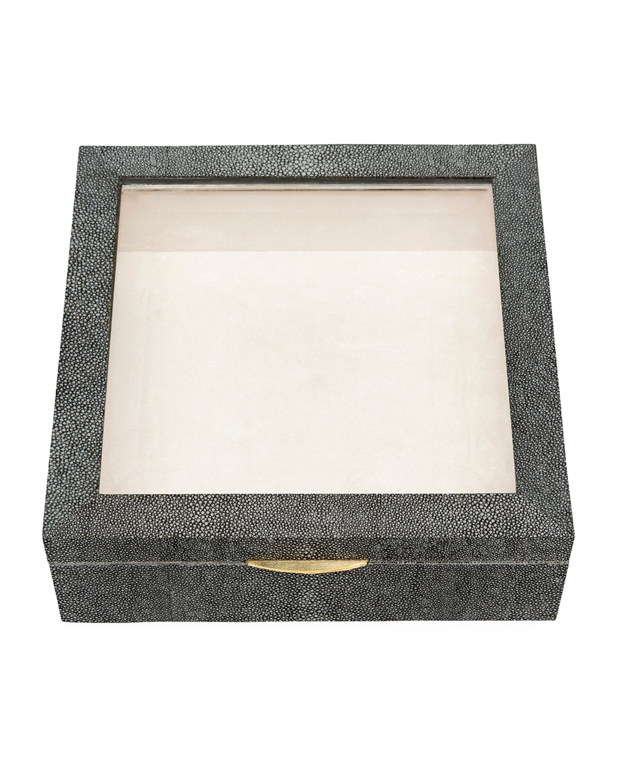 Shop Pigeon & Poodle Henlow Square Faux-shagreen Display Box In Cool Gray