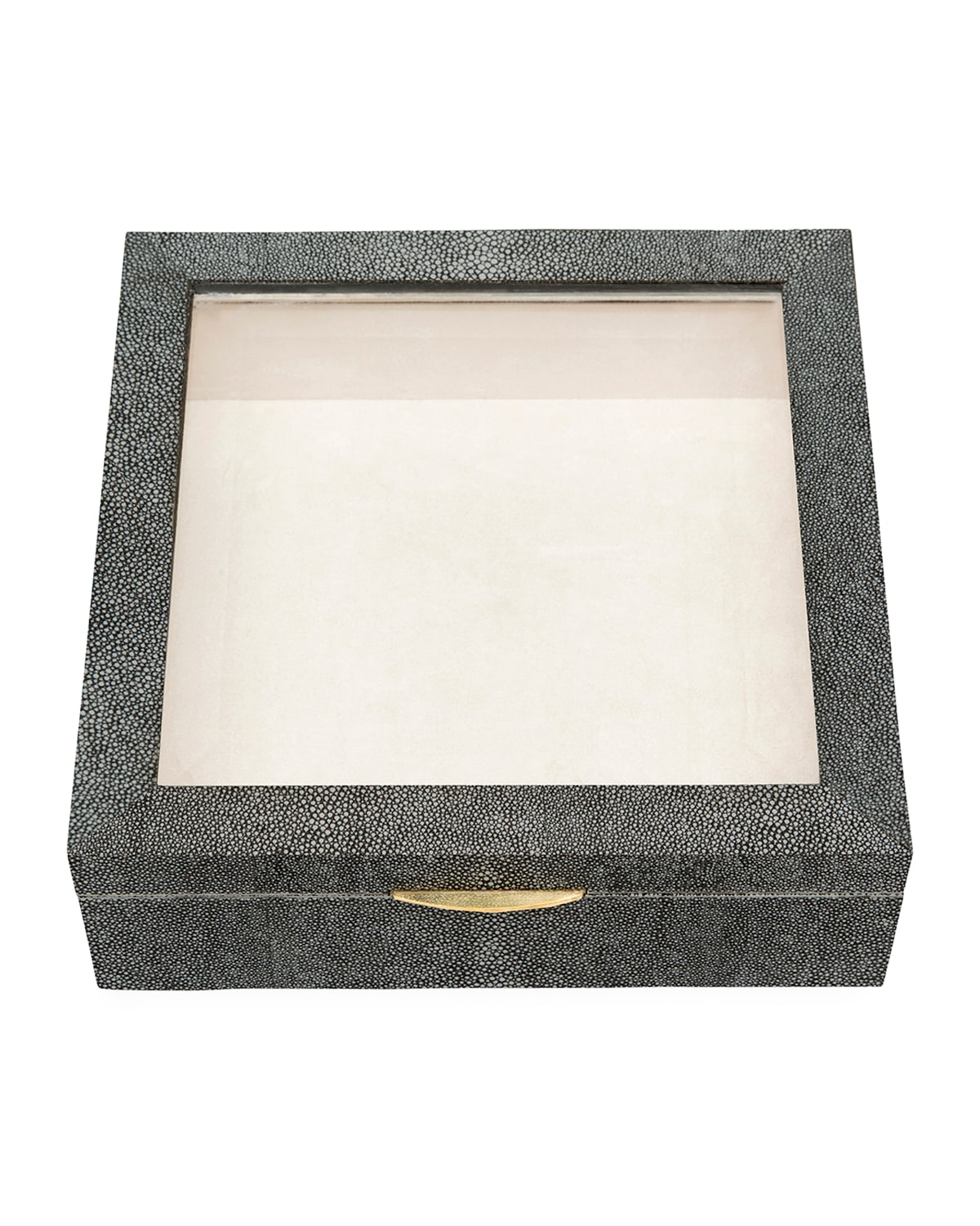 Pigeon & Poodle Henlow Square Faux-shagreen Display Box In Cool Gray