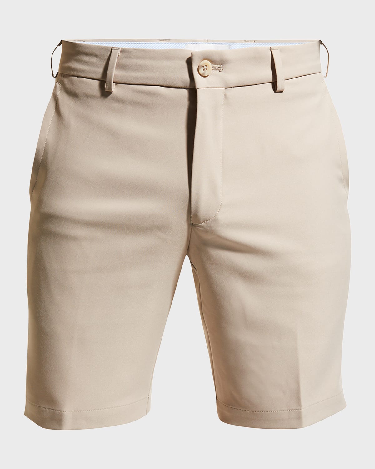 Shop Peter Millar Men's Salem High Drape Performance Shorts In Khaki