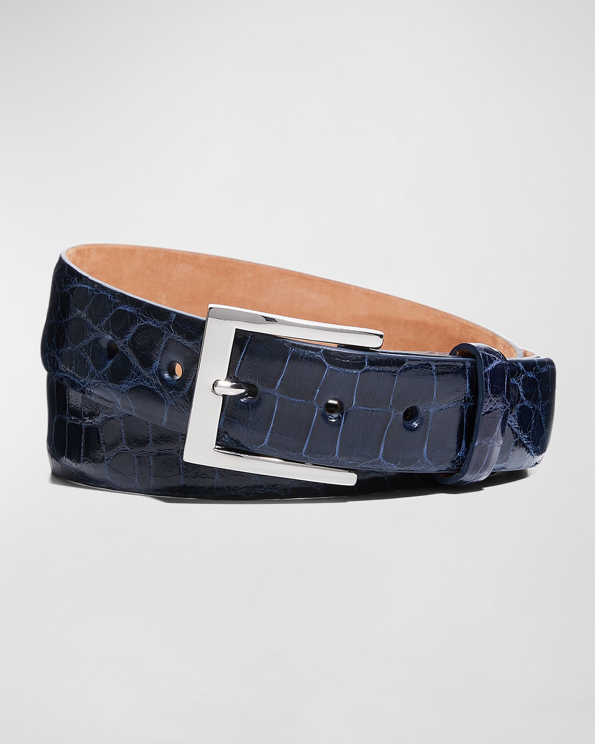 Shop W. Kleinberg Men's American Alligator Belt In Navy