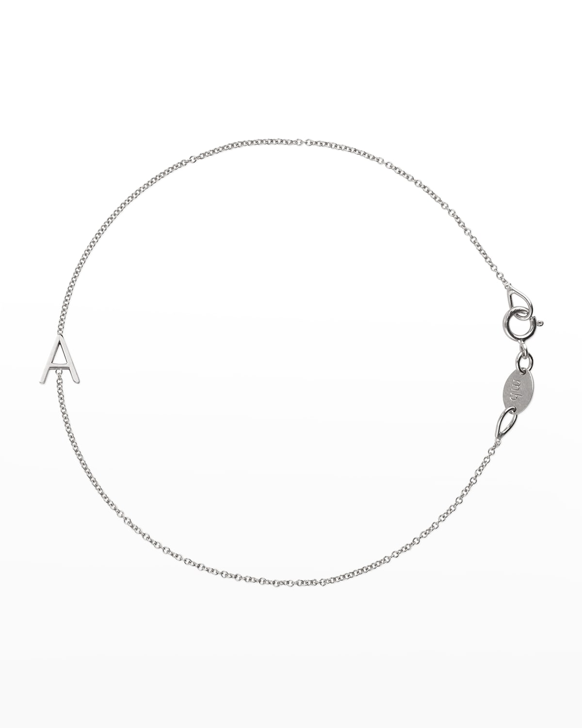 14k White Gold Letter Bracelet