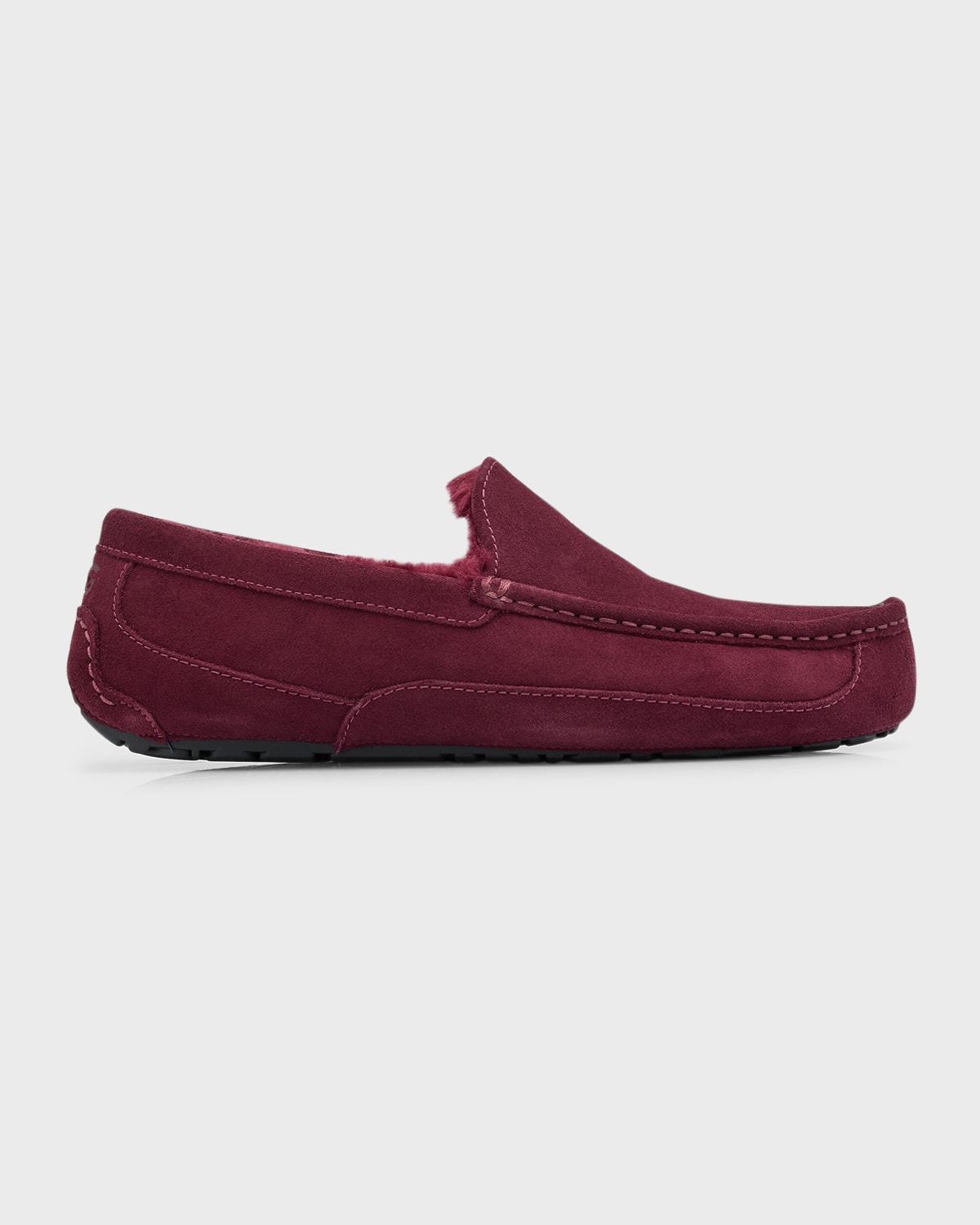 Shop Ugg Men's Ascot Suede Slippers In Wild Grape
