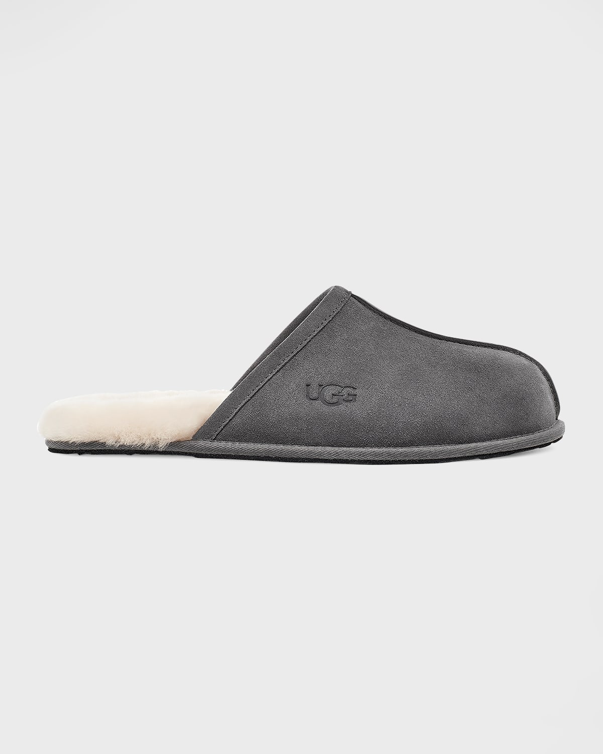 Shop Ugg Men's Scuff Shearling Mule Slipper In Dark Gray