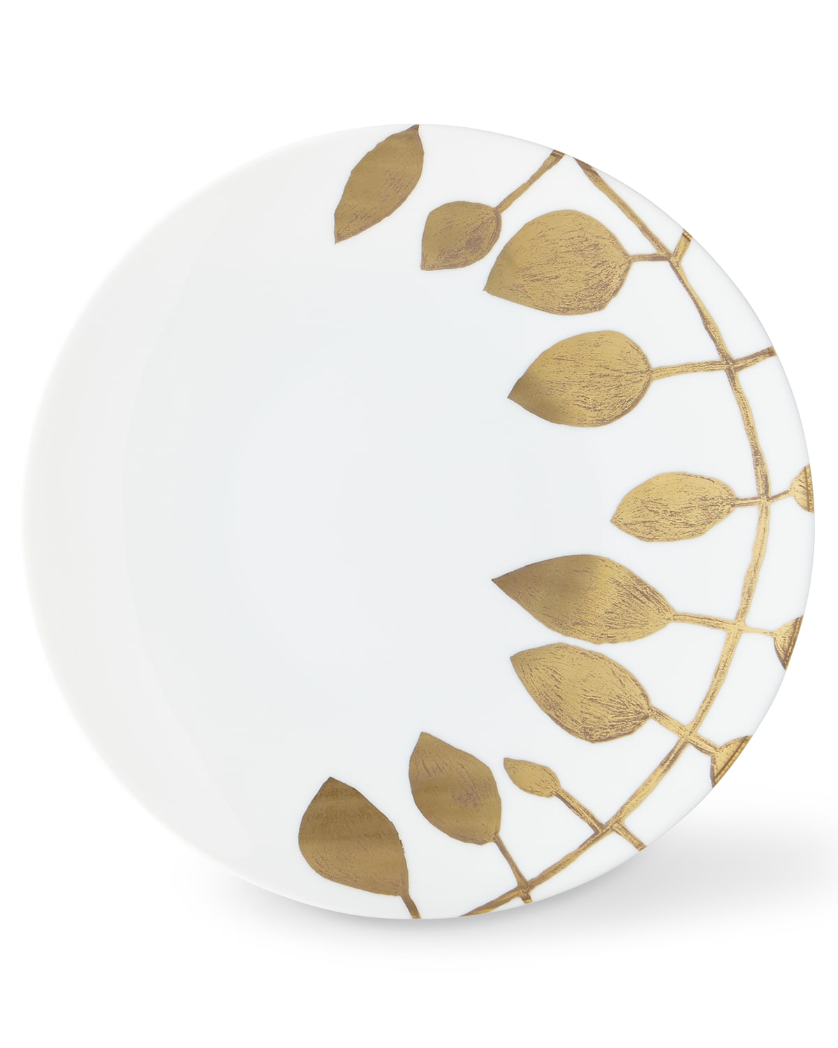 Daphne White Gold-Leaf Dinner Plate