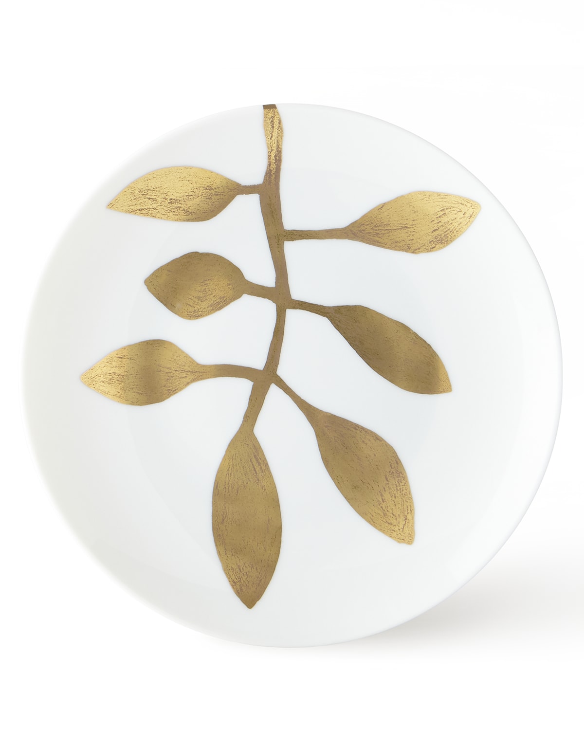 Daphne Gold-Leaf Dessert Plate, White
