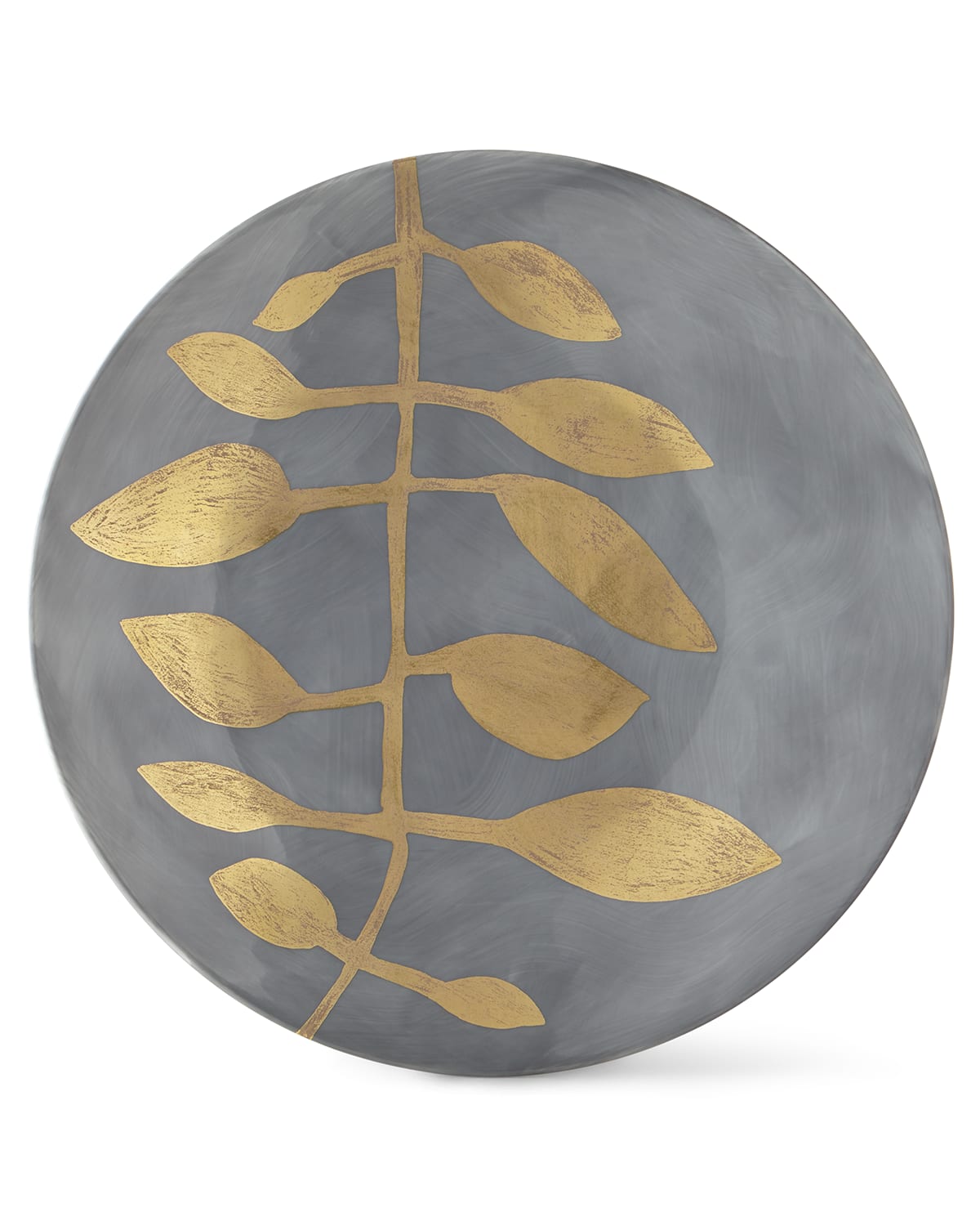 Daphne Ardoise Gold-Leaf Buffet Plate, Gray