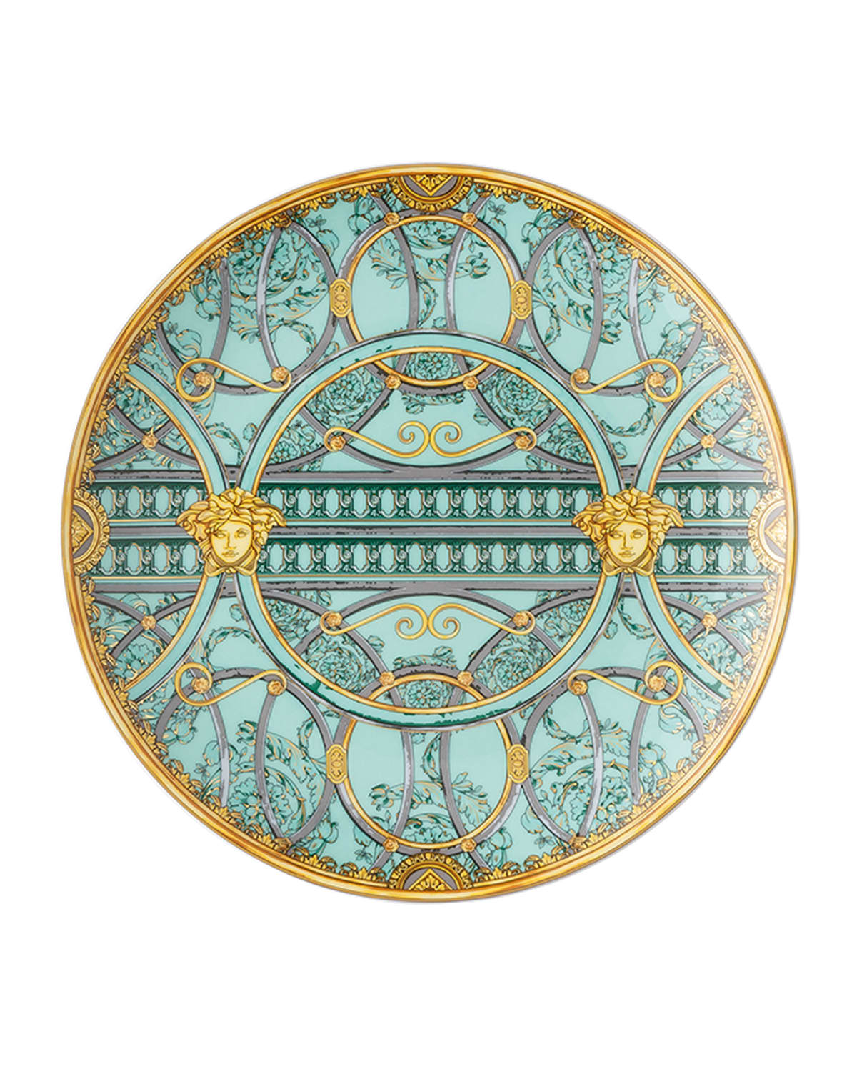 Versace Rosenthal  La Scala Del Palazzo Verde Salad Plate In Pattern