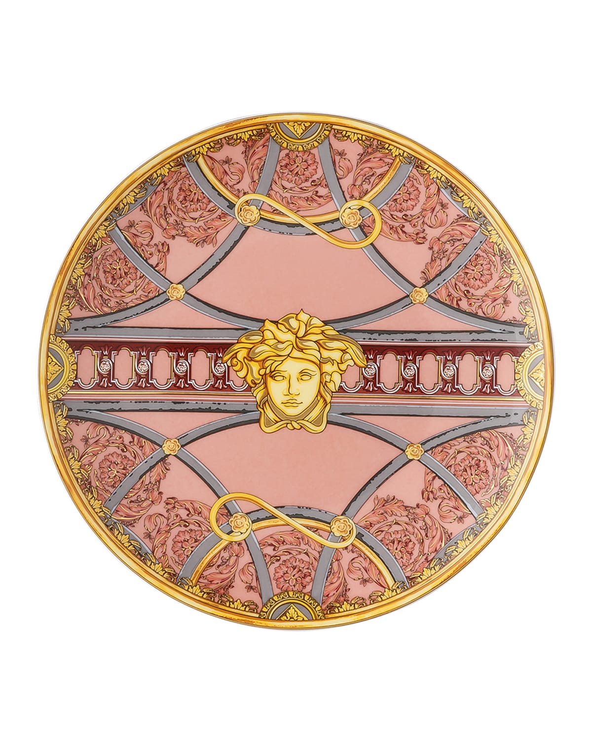 Shop Versace La Scala Del Palazzo Salad Plate In Rosa