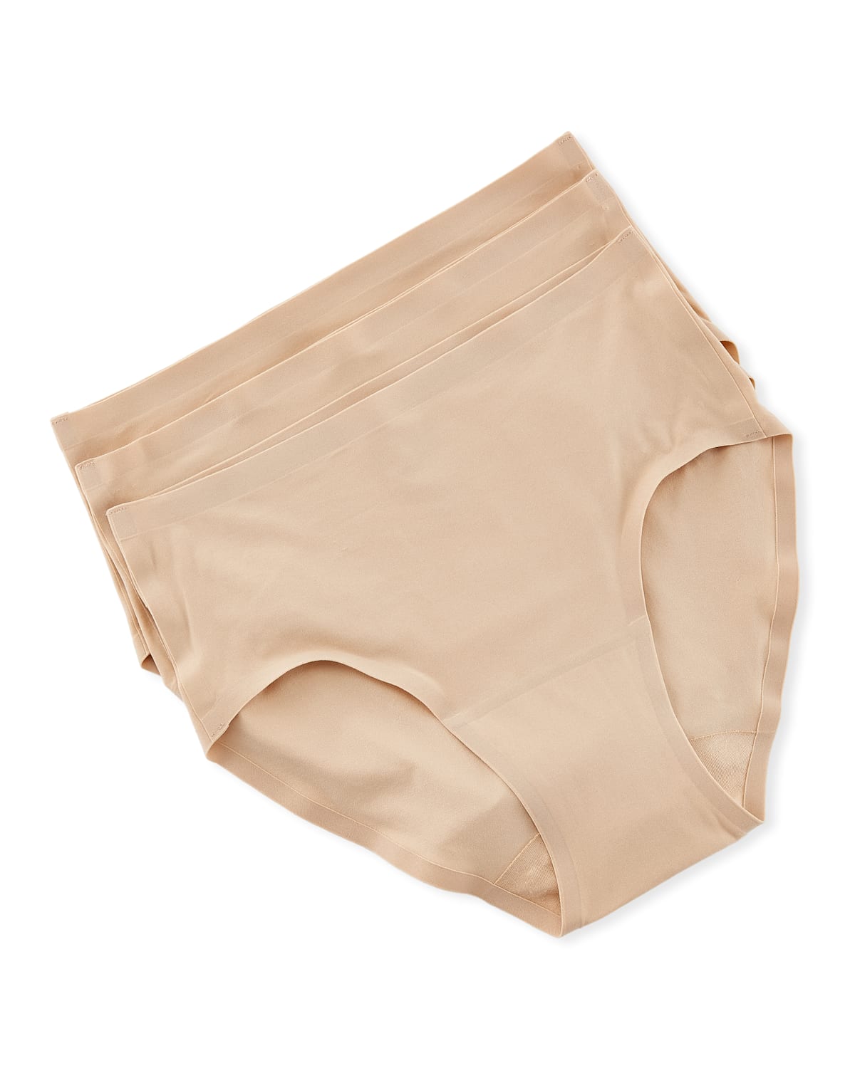 Shop Chantelle Soft Stretch Hipster Briefs, Three-pack In Nude
