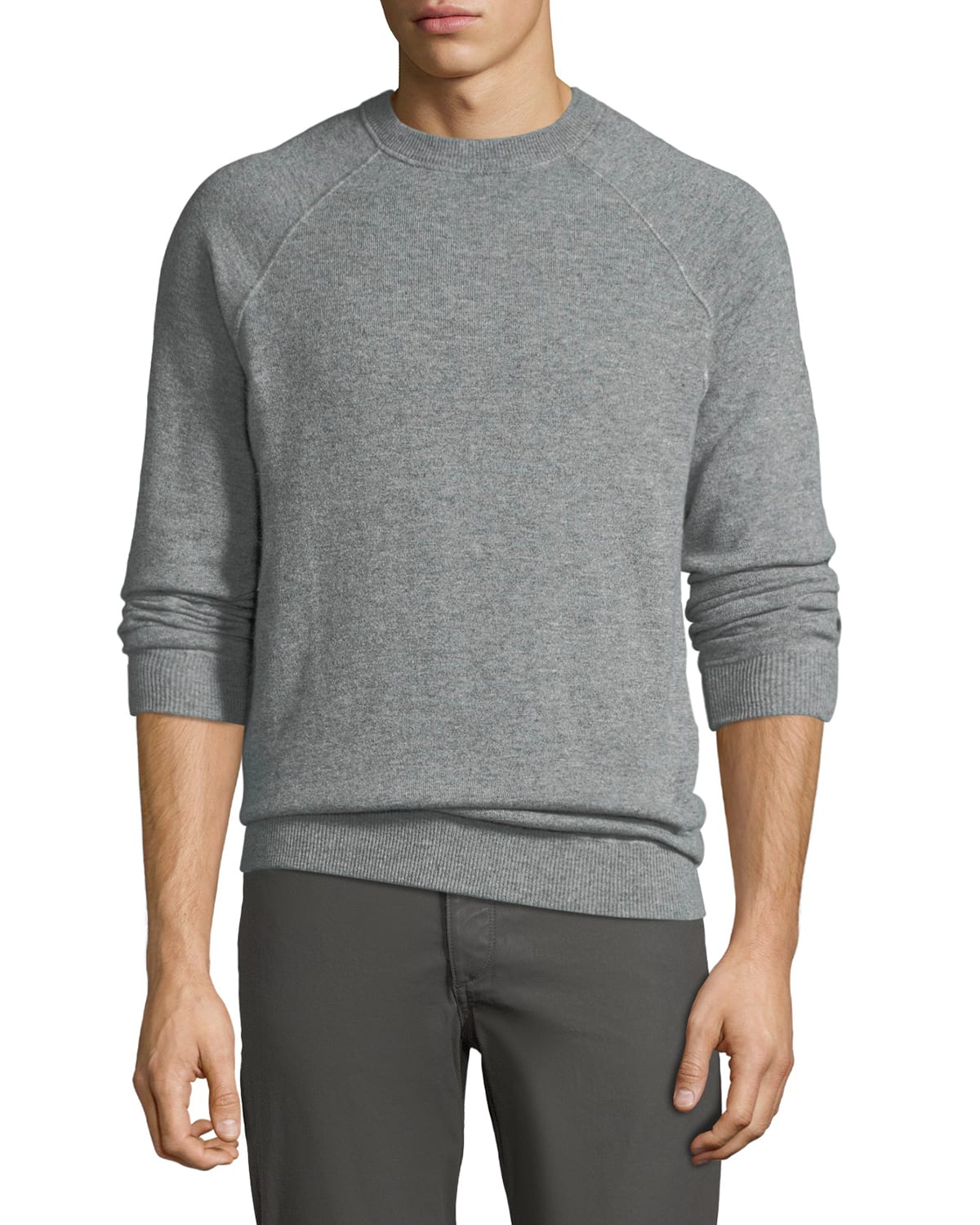 Loro Piana Men's Silverstone Cashmere Raglan Sweater In Gray