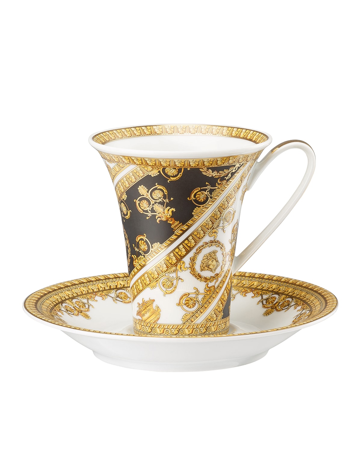 Shop Versace I Love Baroque Coffee Cup & Saucer In Black &amp; White