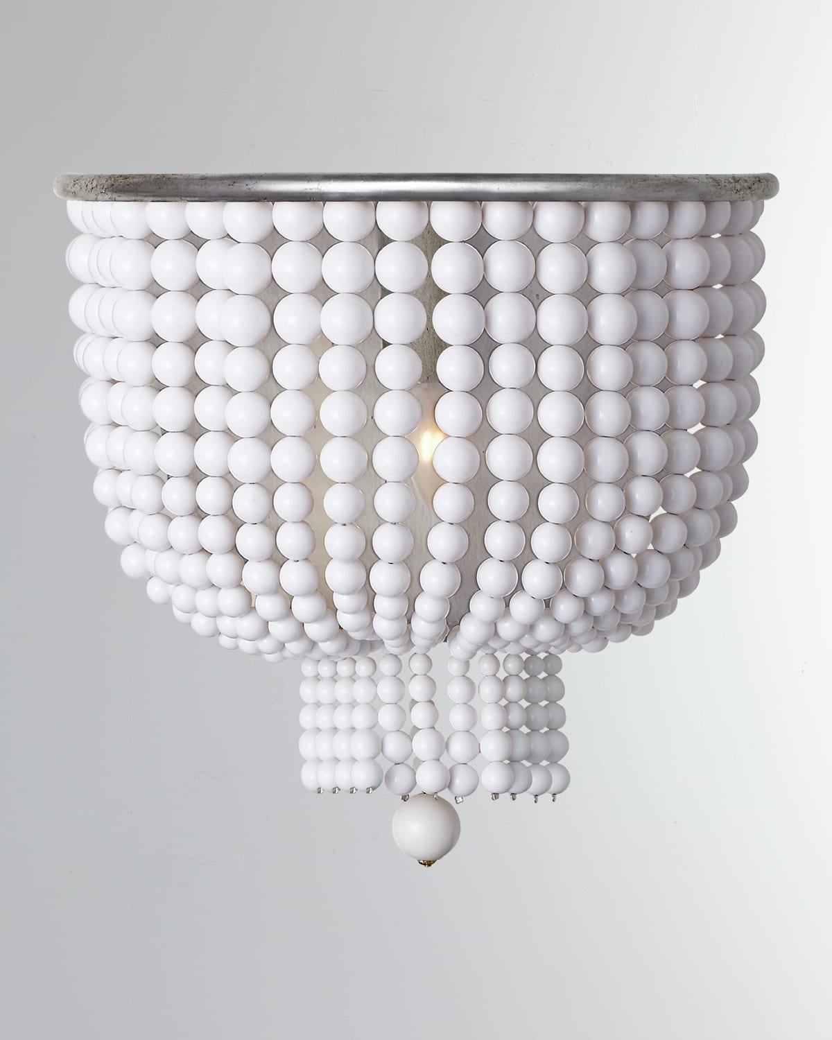 Shop Visual Comfort Signature Jacqueline Medium Sconce By Aerin In White And Silver