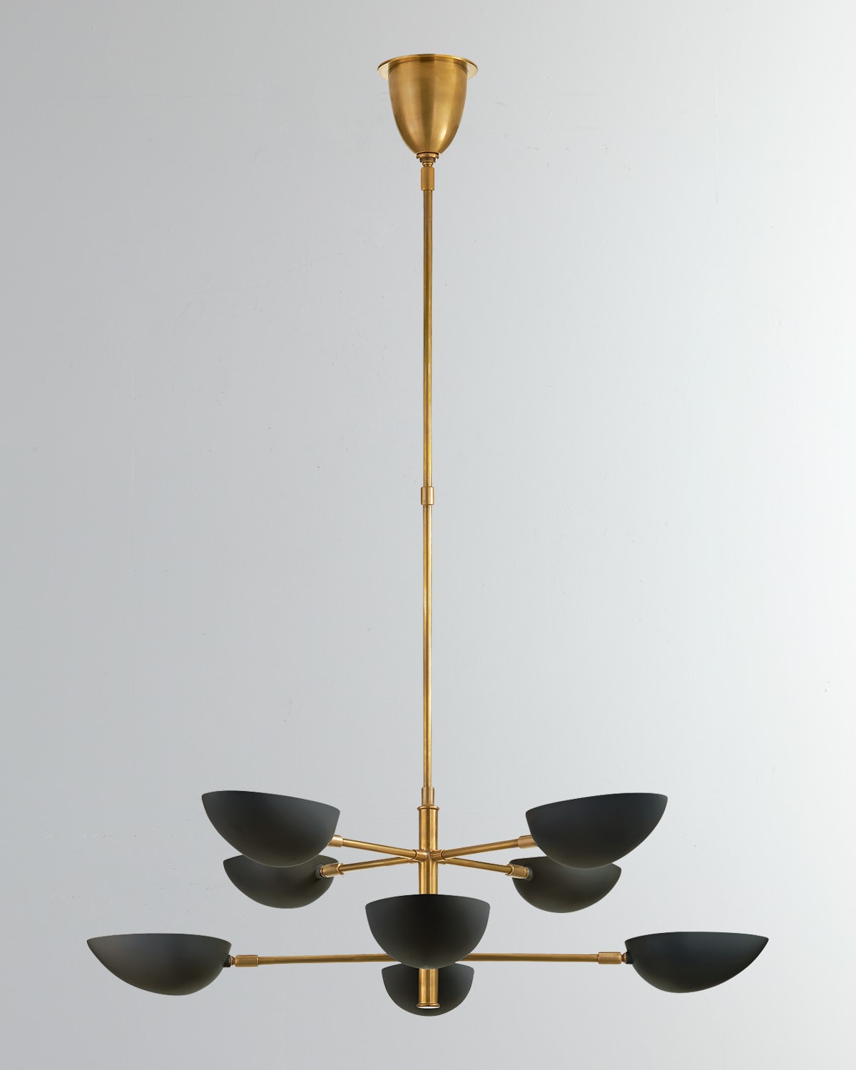 Visual Comfort Signature Graphic Large Two Tier Chandelier By Aerin In Black And Gold