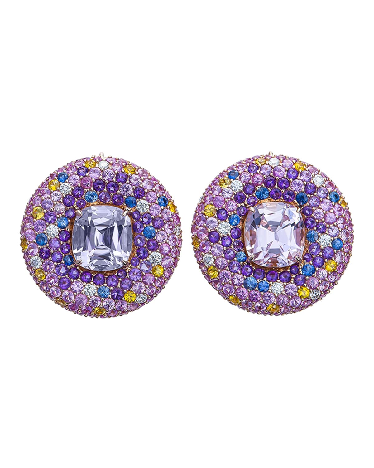 Margot McKinney Jewelry 18k Kunzite Button Earrings