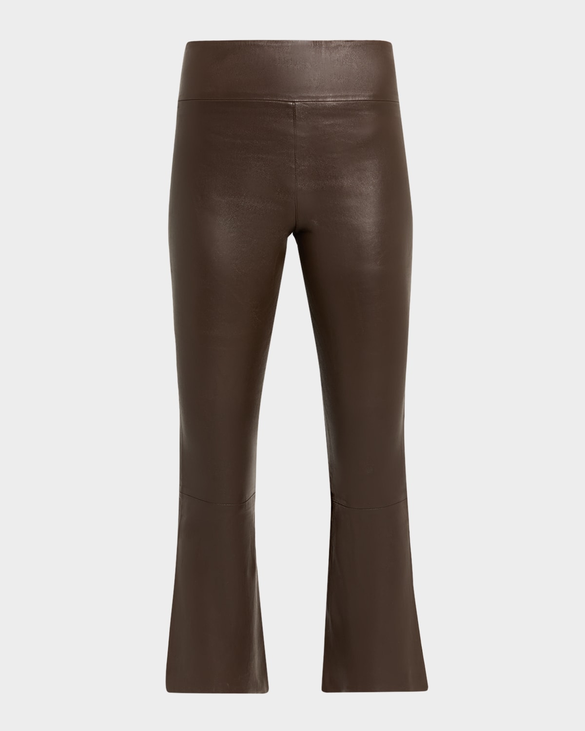 Sprwmn High-waist Flare-leg Cropped Leather Leggings