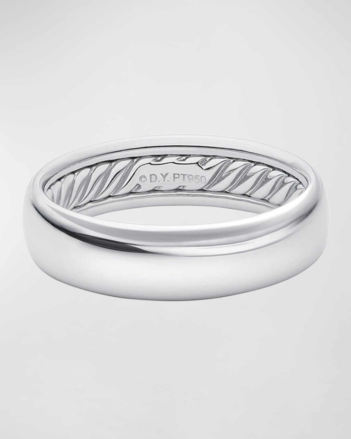 David Yurman Men's Dy Classic Band Ring In 18k Gold, 6mm In White Gold