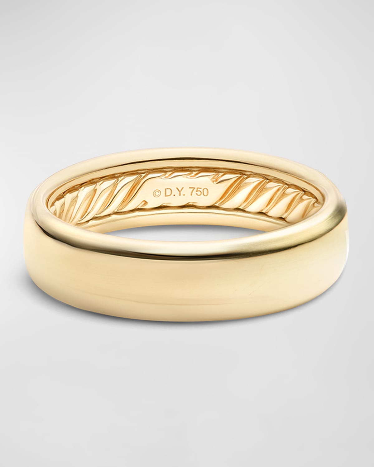 Men's DY Classic Band Ring in 18K Gold, 6mm