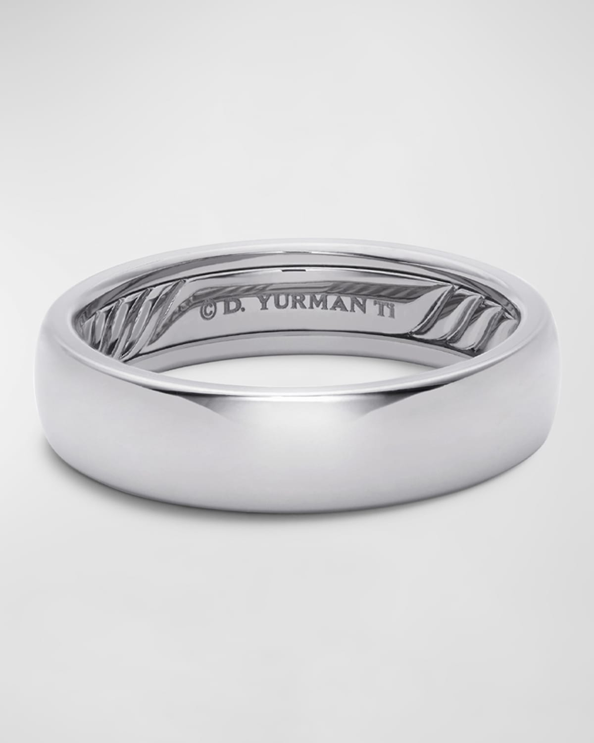 Shop David Yurman Men's Dy Classic Band Ring In Titanium, 6mm In Charcoal
