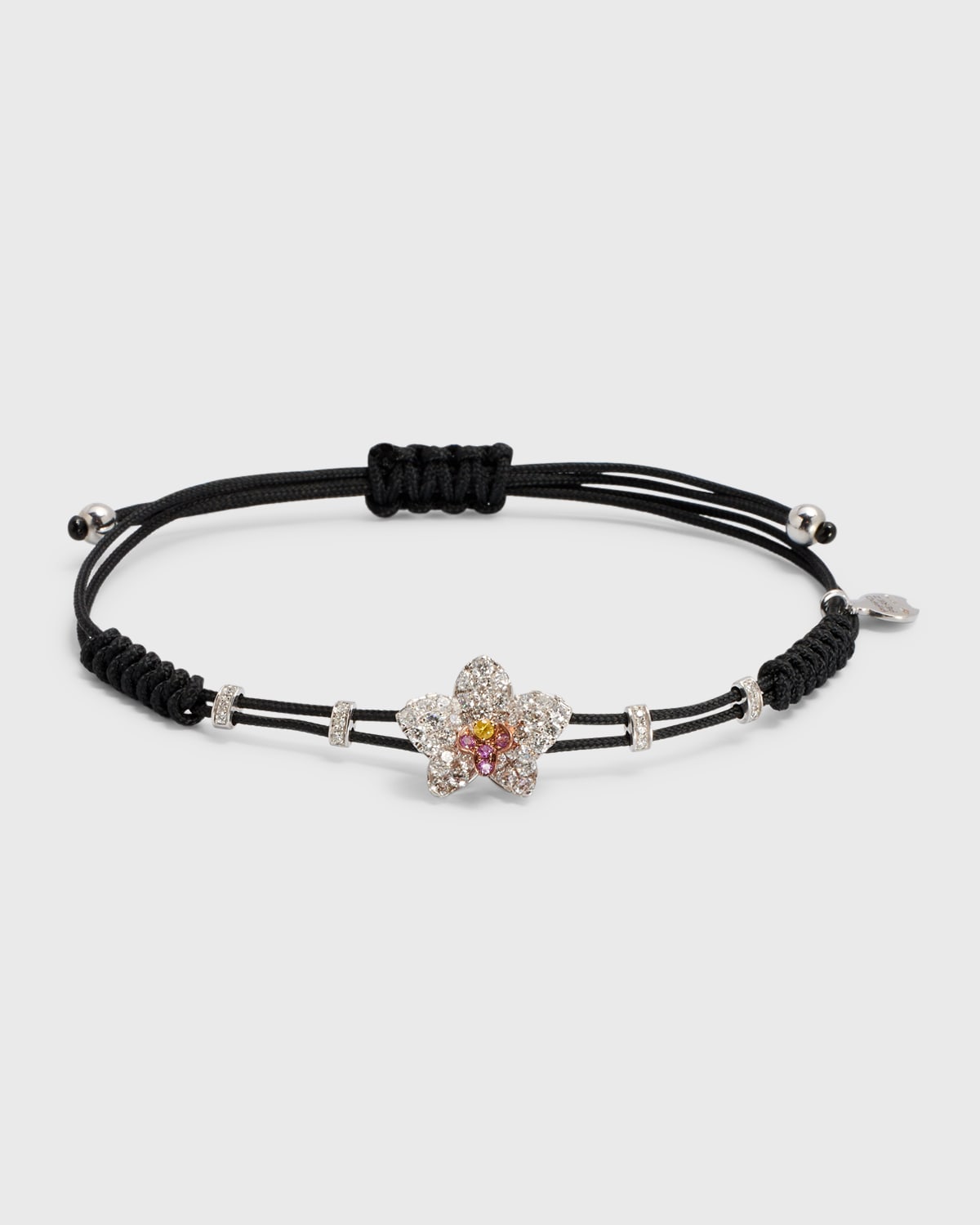 18k Diamond & Sapphire Orchid Pull-Cord Bracelet