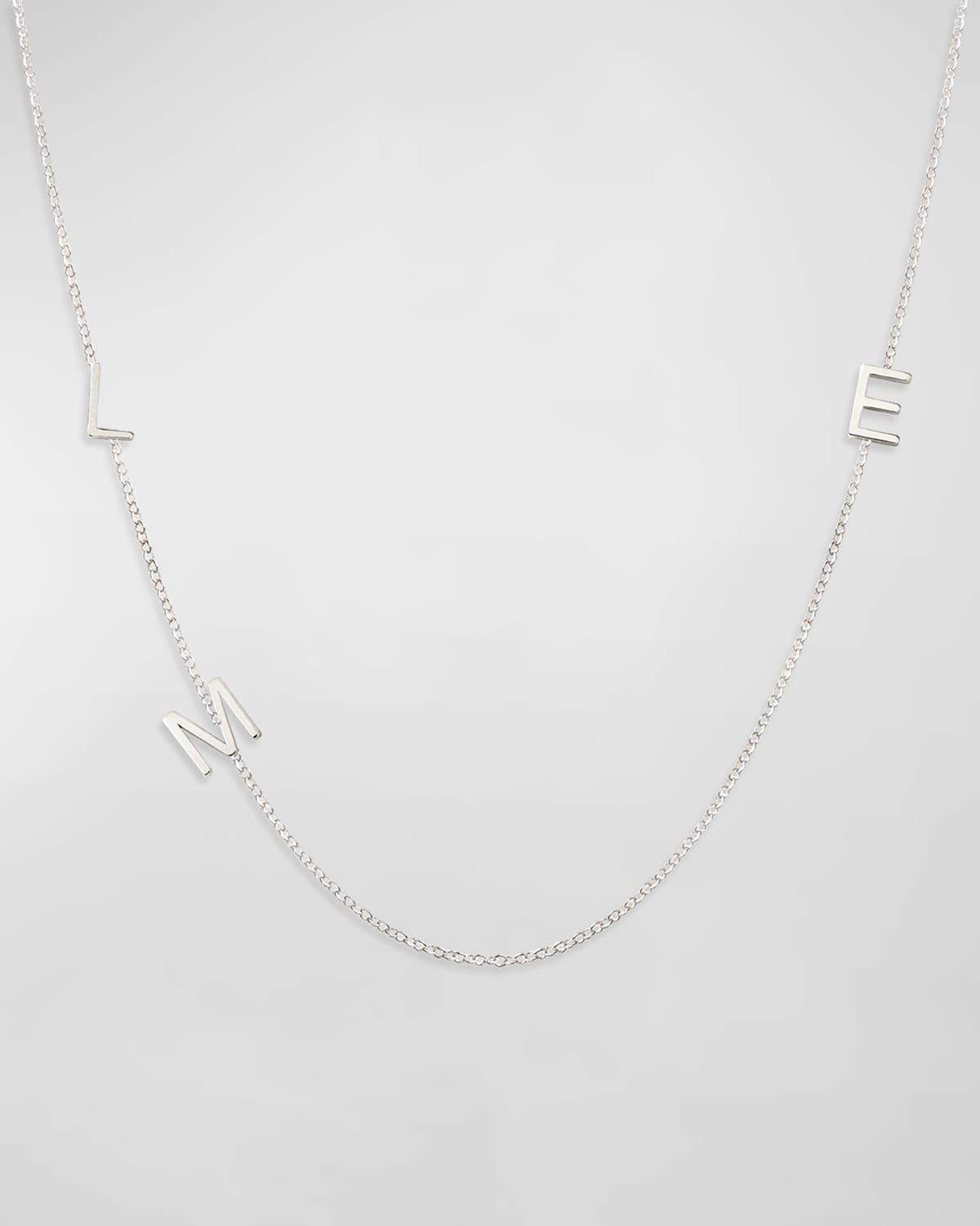Maya Brenner Designs Mini 3-Letter Personalized Necklace, 14k White Gold