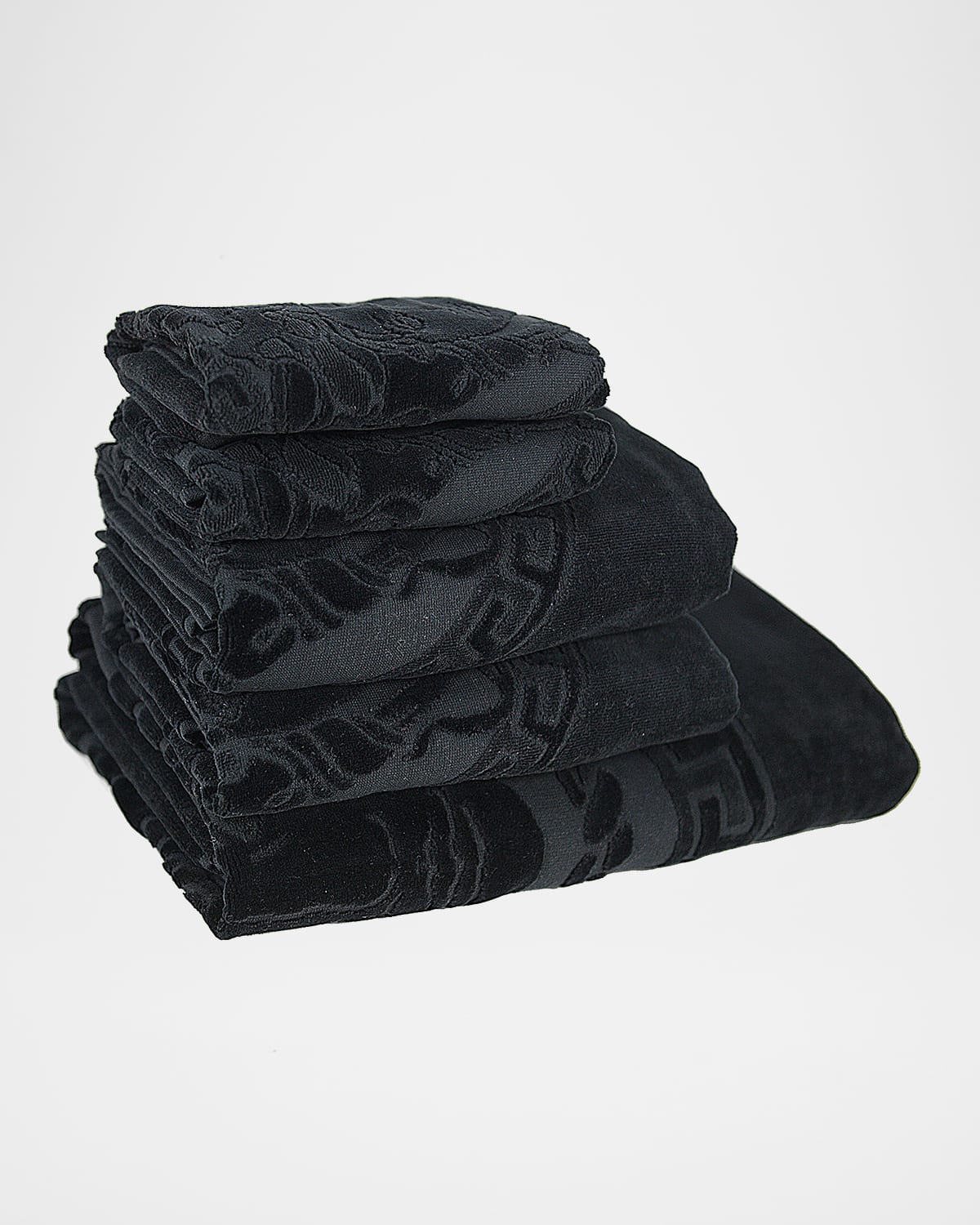 Versace Medusa 5-piece Classic Bath Towel Set In Black