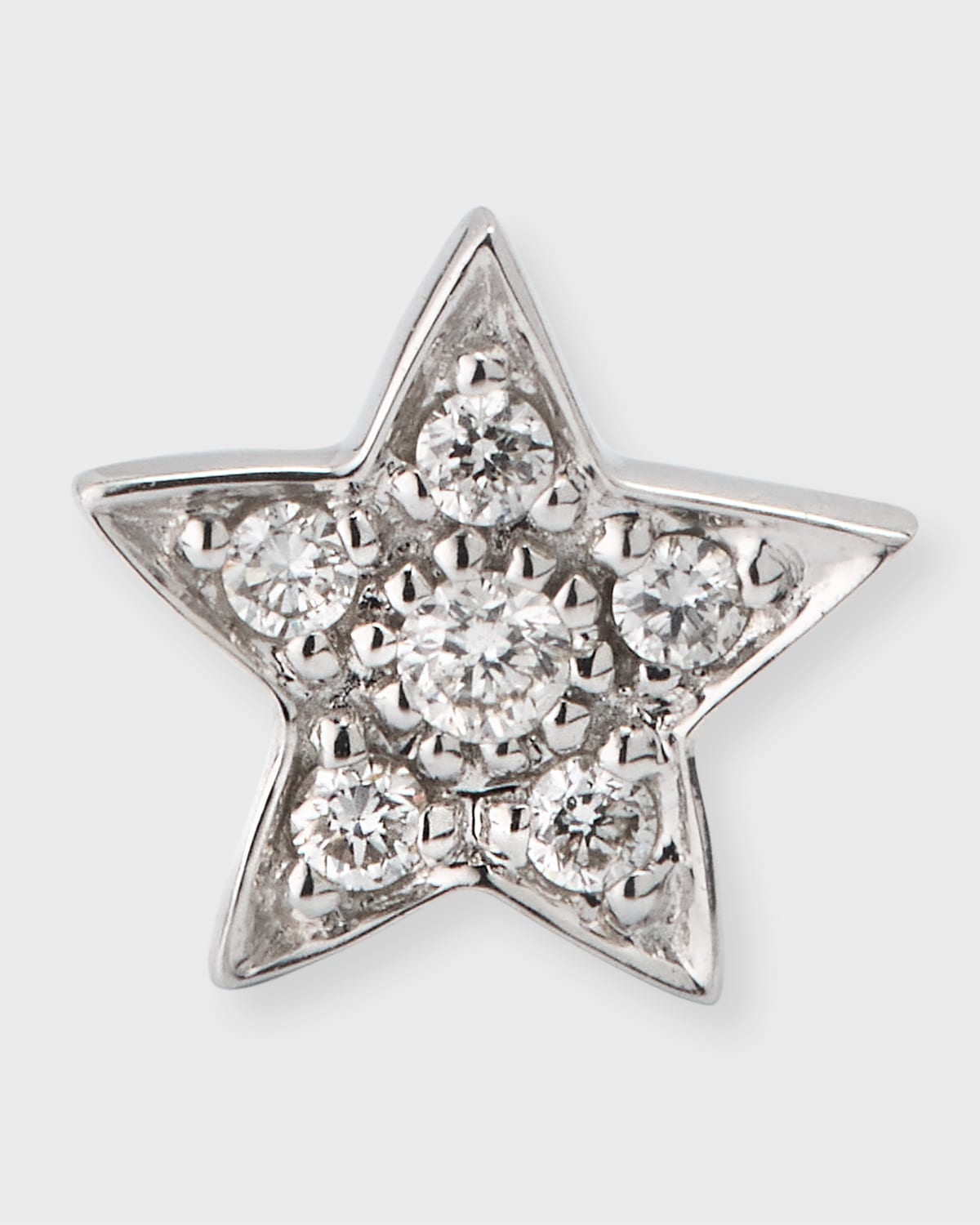 Sydney Evan 14k White Gold Pave Star Stud Earrings In Unassigned