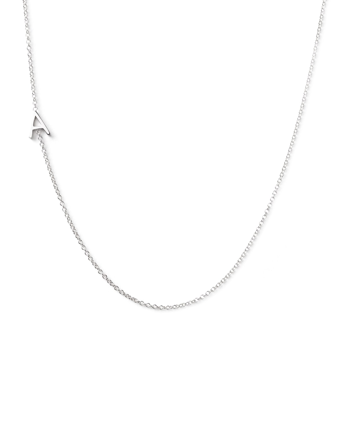 Maya Brenner Designs 14k White Gold Mini Letter Necklace In A