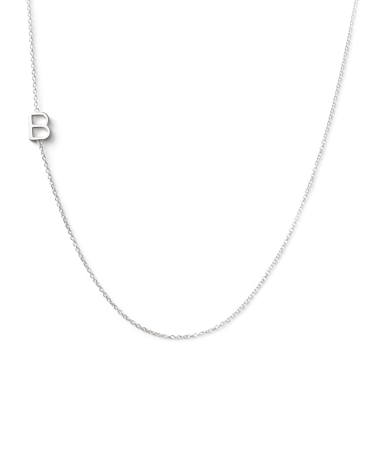 Maya Brenner Designs 14k White Gold Mini Letter Necklace In B