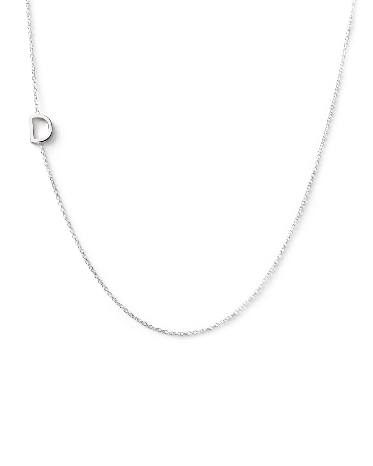 Maya Brenner Designs 14k White Gold Mini Letter Necklace In D