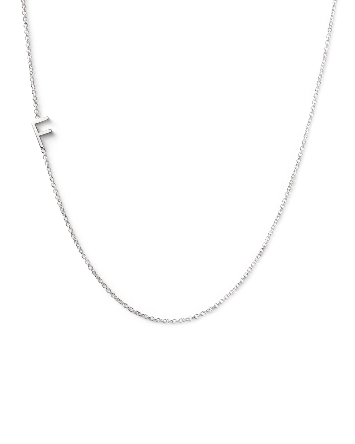 14k White Gold Mini Letter Necklace