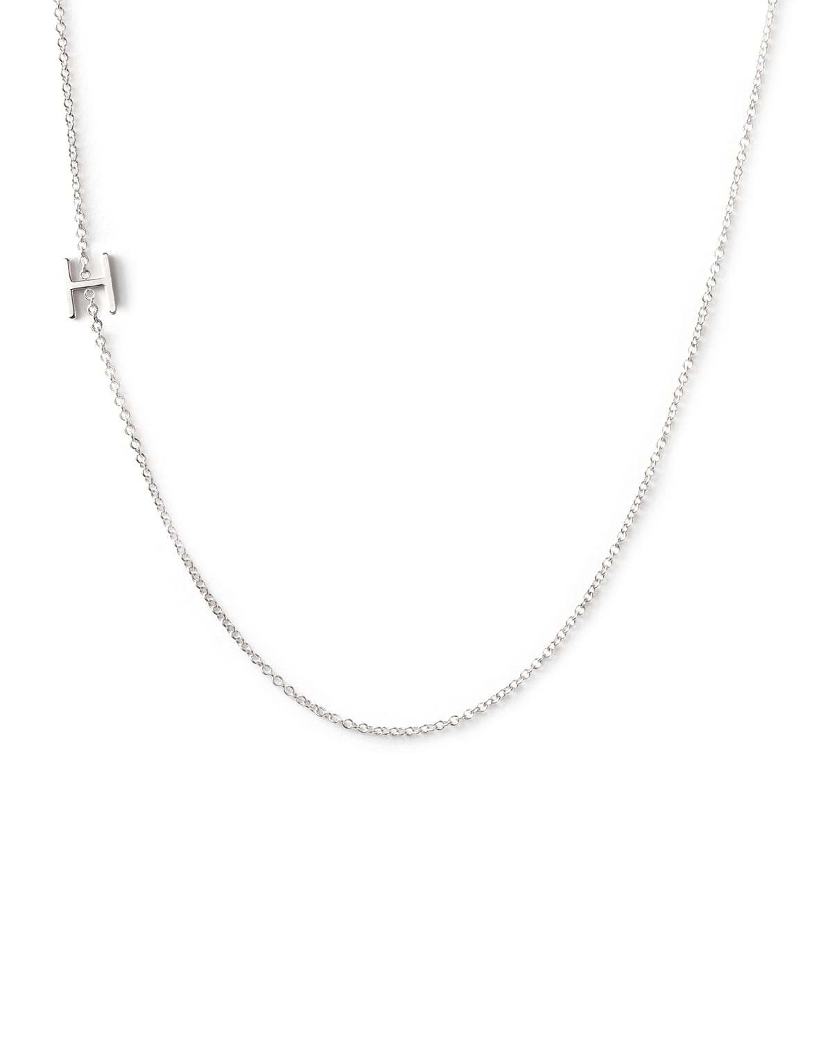 Maya Brenner Designs 14k White Gold Mini Letter Necklace In H