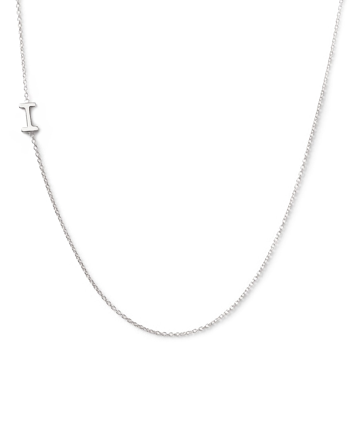 Maya Brenner Designs 14k White Gold Mini Letter Necklace In I