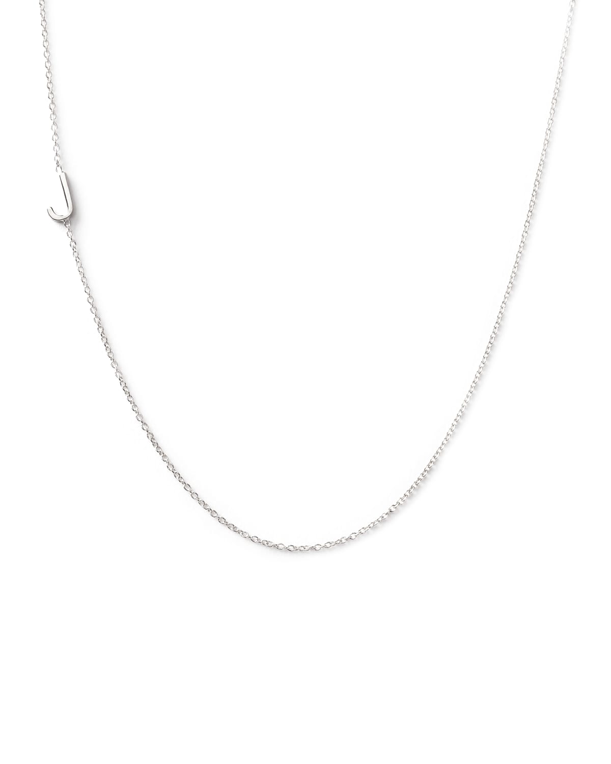 Maya Brenner Designs 14k White Gold Mini Letter Necklace In J