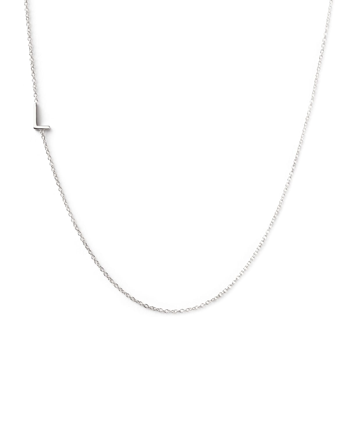 14k White Gold Mini Letter Necklace