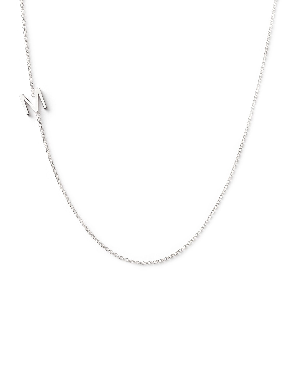 Maya Brenner Designs 14k White Gold Mini Letter Necklace