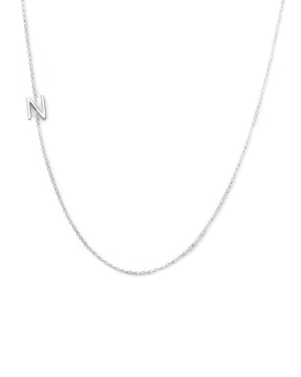 Maya Brenner Designs 14k White Gold Mini Letter Necklace