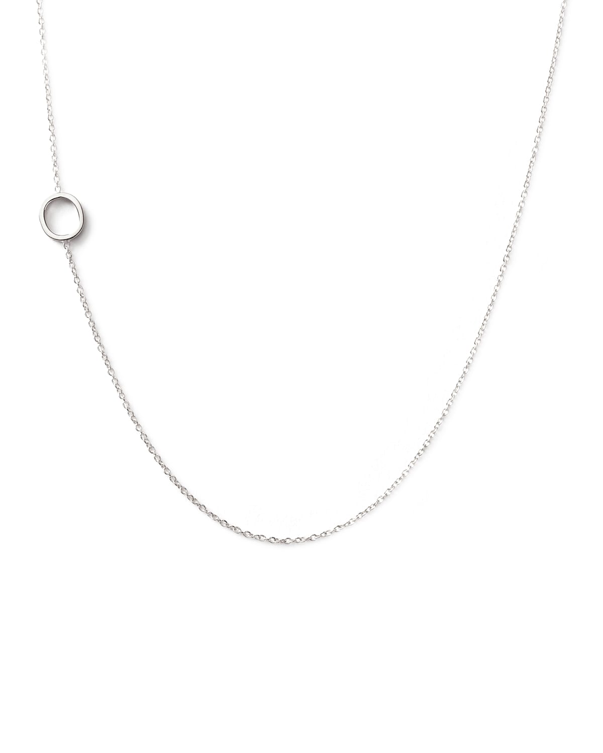 Maya Brenner Designs 14k White Gold Mini Letter Necklace In O