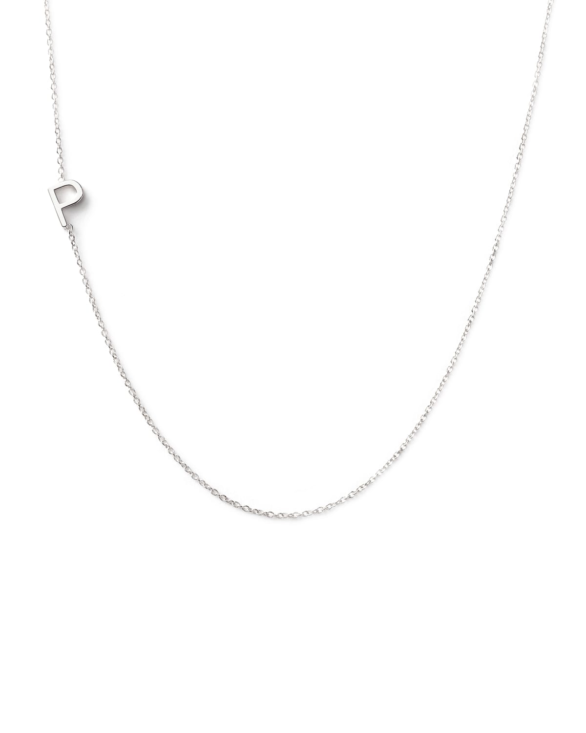 Maya Brenner Designs 14k White Gold Mini Letter Necklace In P