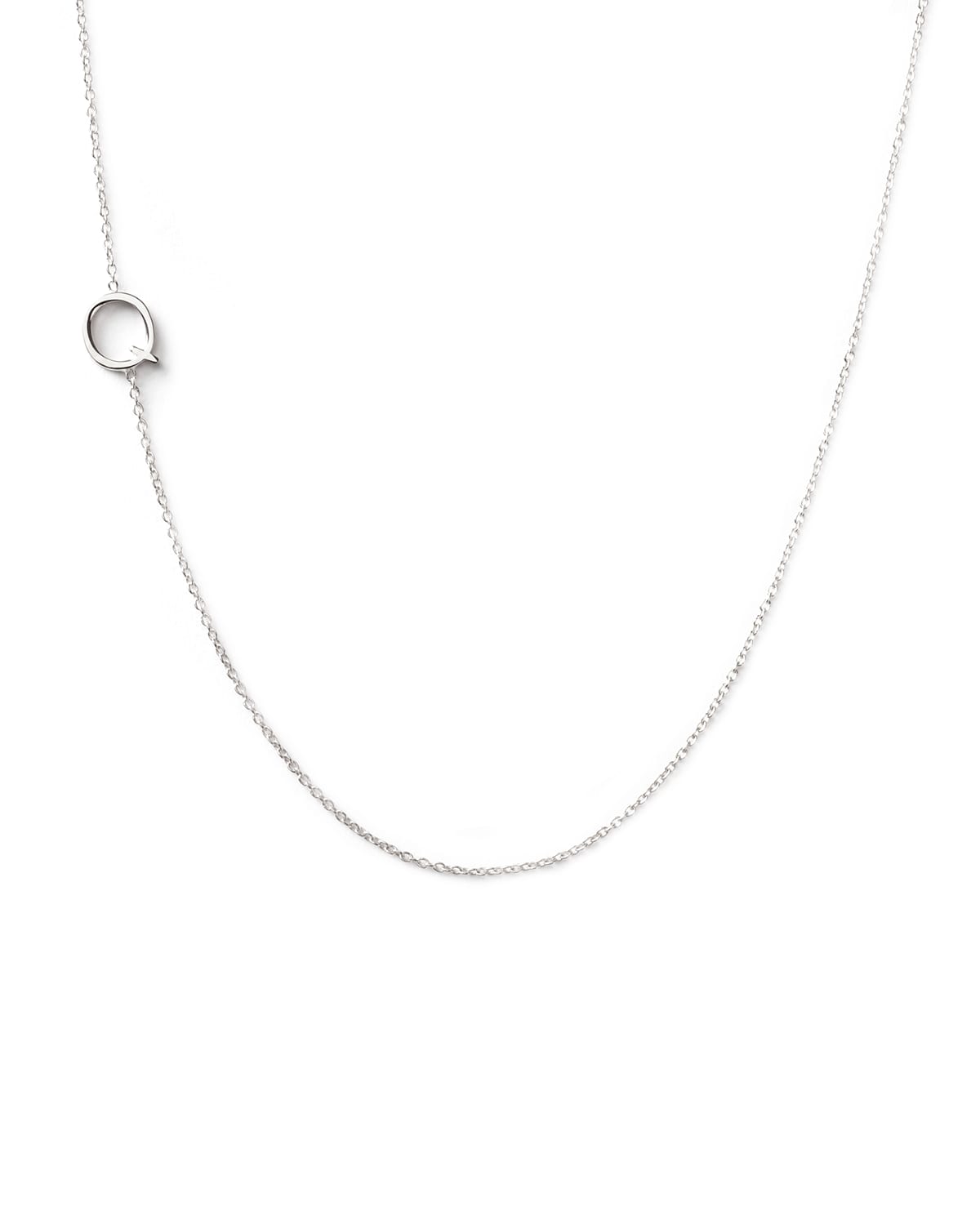 Maya Brenner Designs 14k White Gold Mini Letter Necklace In Q