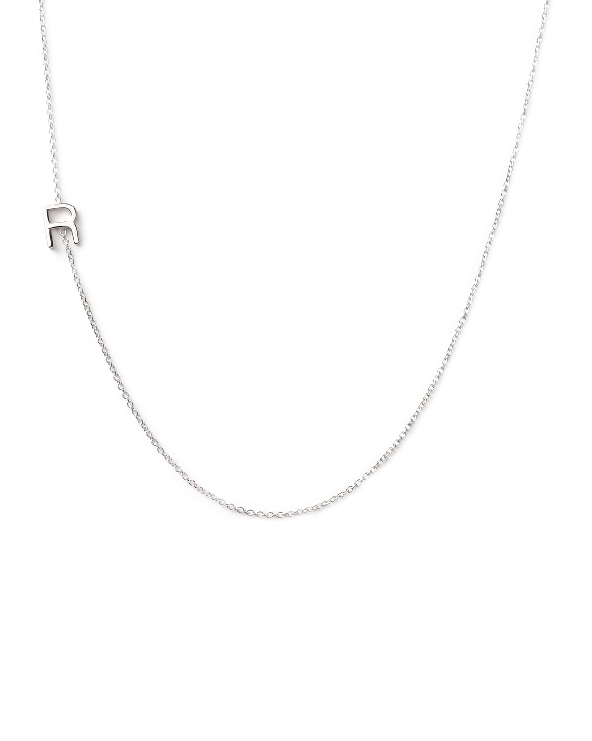 Maya Brenner Designs 14k White Gold Mini Letter Necklace In R