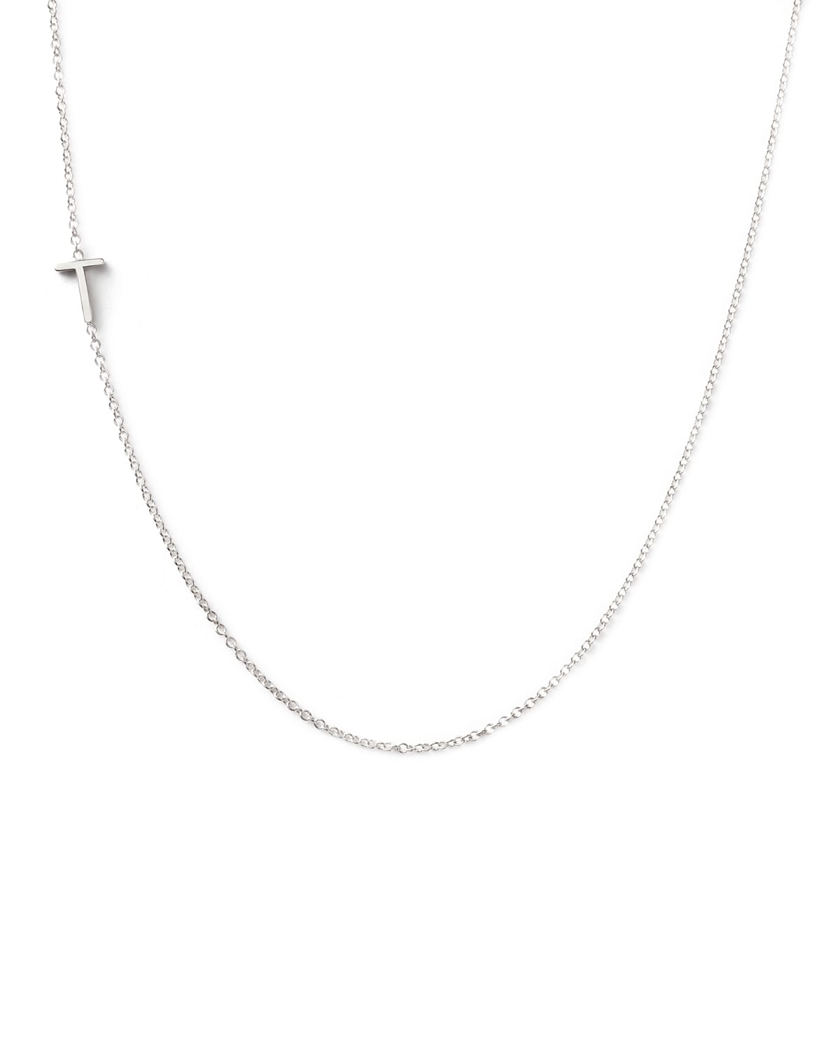 Maya Brenner Designs 14k White Gold Mini Letter Necklace In T