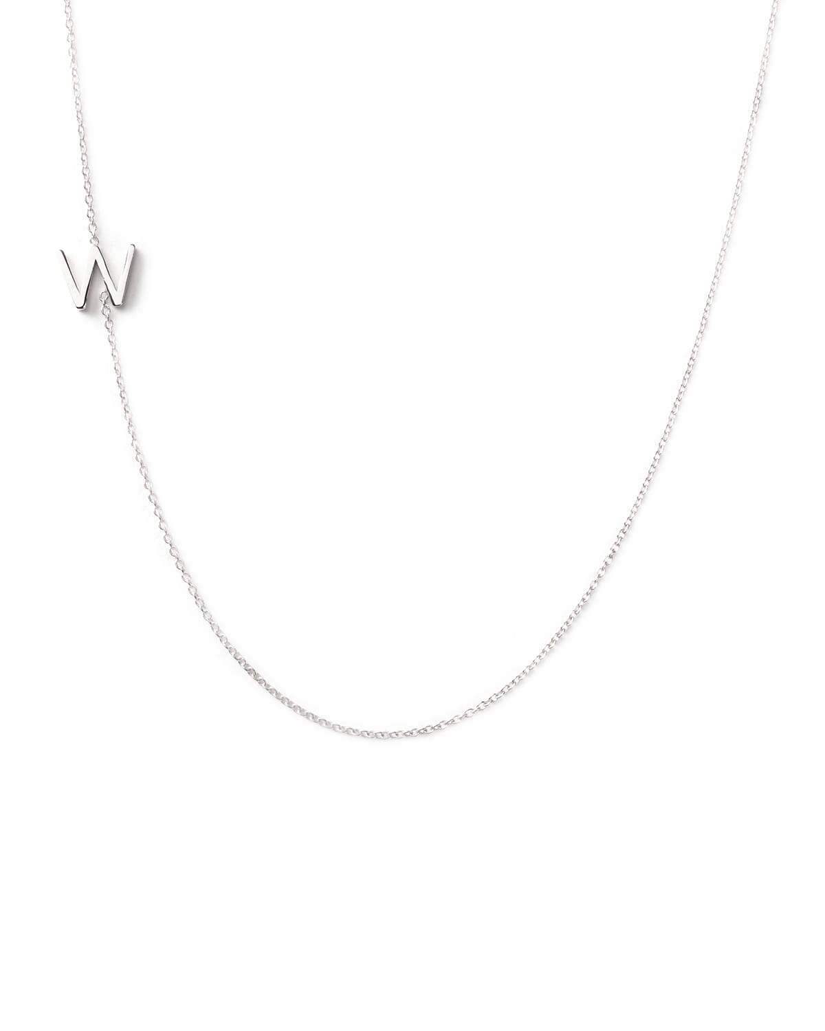 Maya Brenner Designs 14k White Gold Mini Letter Necklace