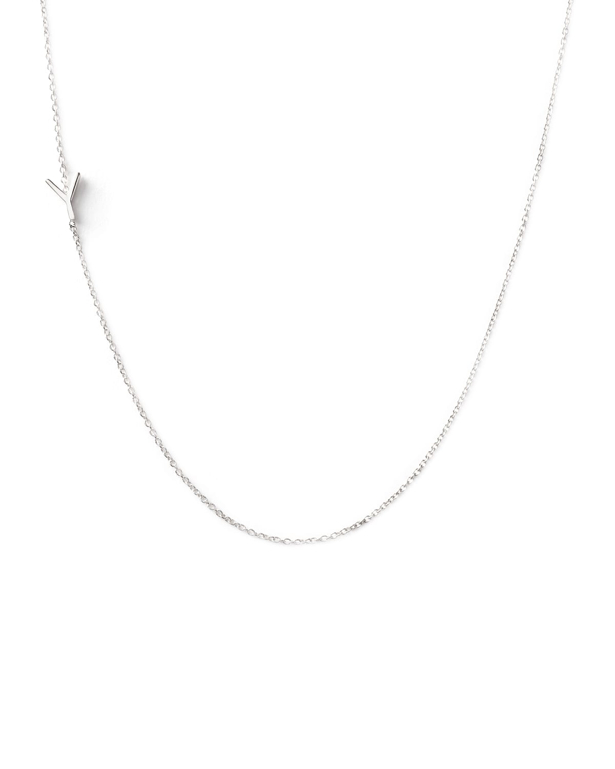 Maya Brenner Designs 14k White Gold Mini Letter Necklace In Y