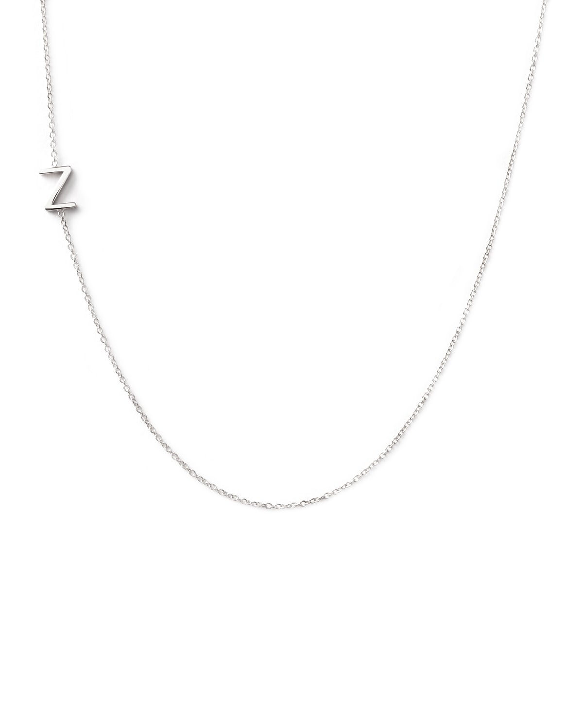 Maya Brenner Designs 14k White Gold Mini Letter Necklace In Z