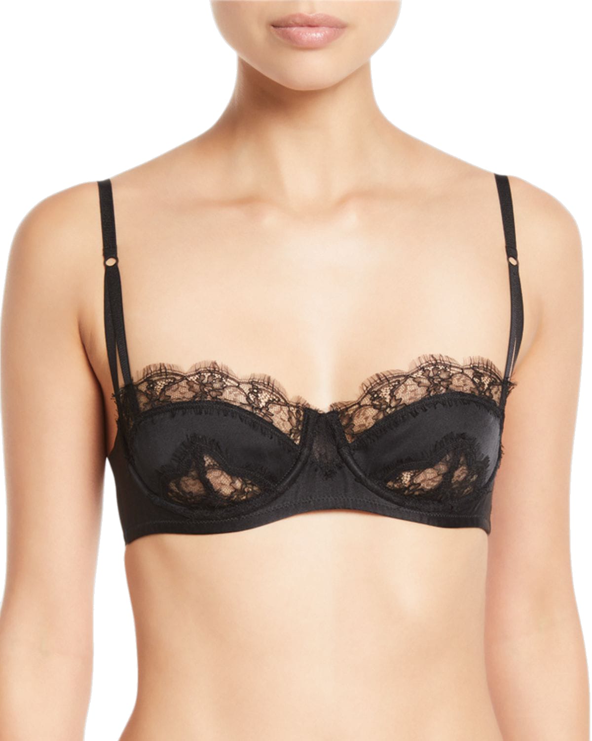 Kiki De Montparnasse Sensuel Lace-trim Underwire Balconette Bra In Black