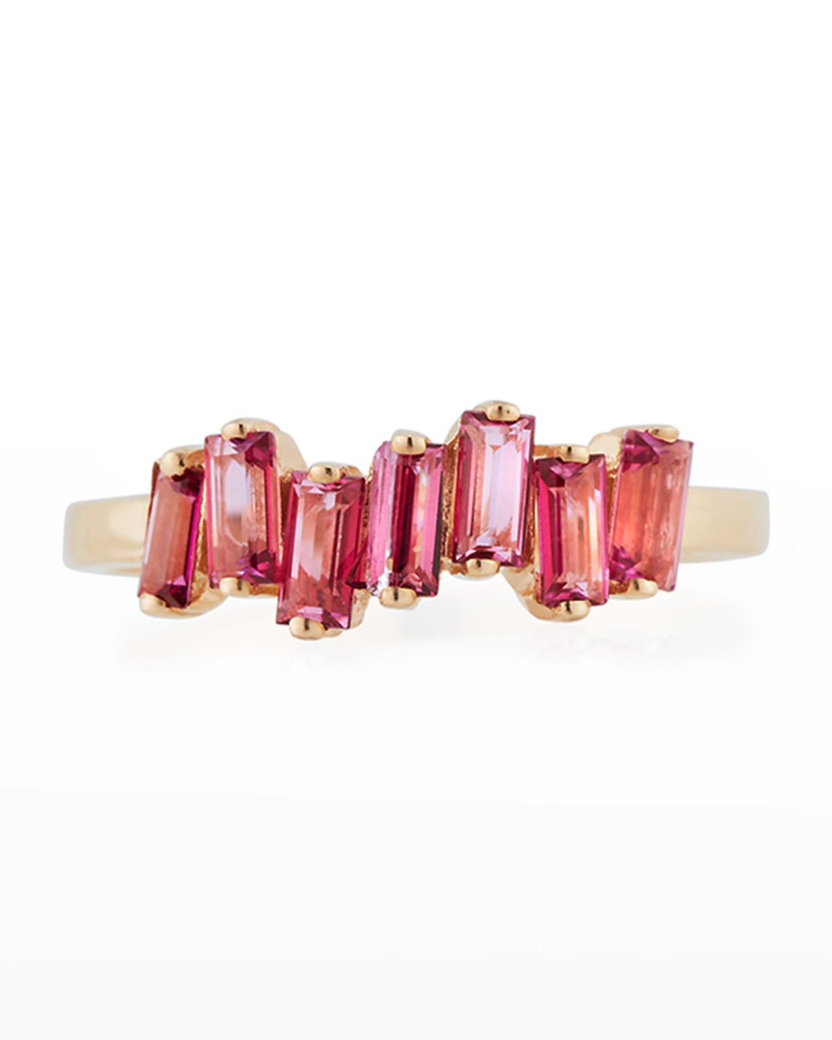 Kalan By Suzanne Kalan 14k Rose Amalfi Wave Band Ring In Bright Pink