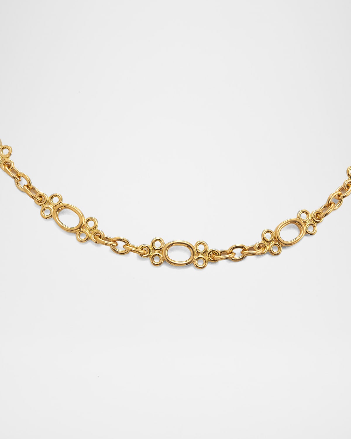 David Webb 18k Gold Oval & Round Chain Necklace