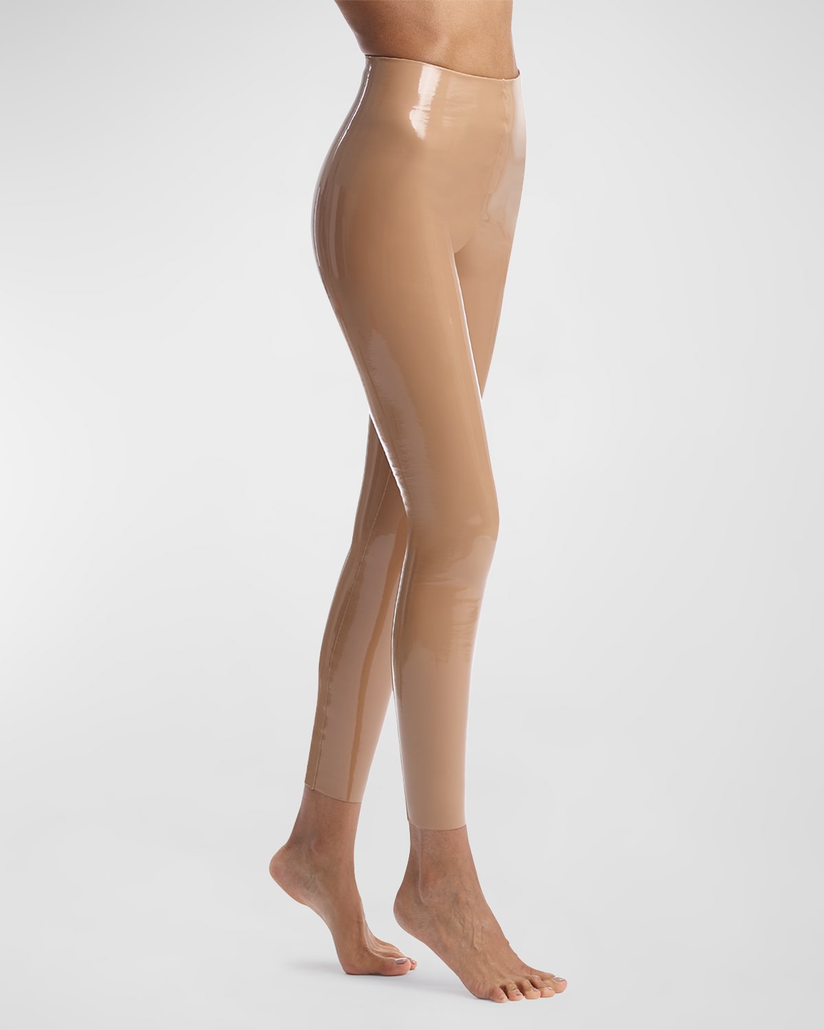 Shop Commando Classic Patent Faux-leather Firming Leggings In Cocoa