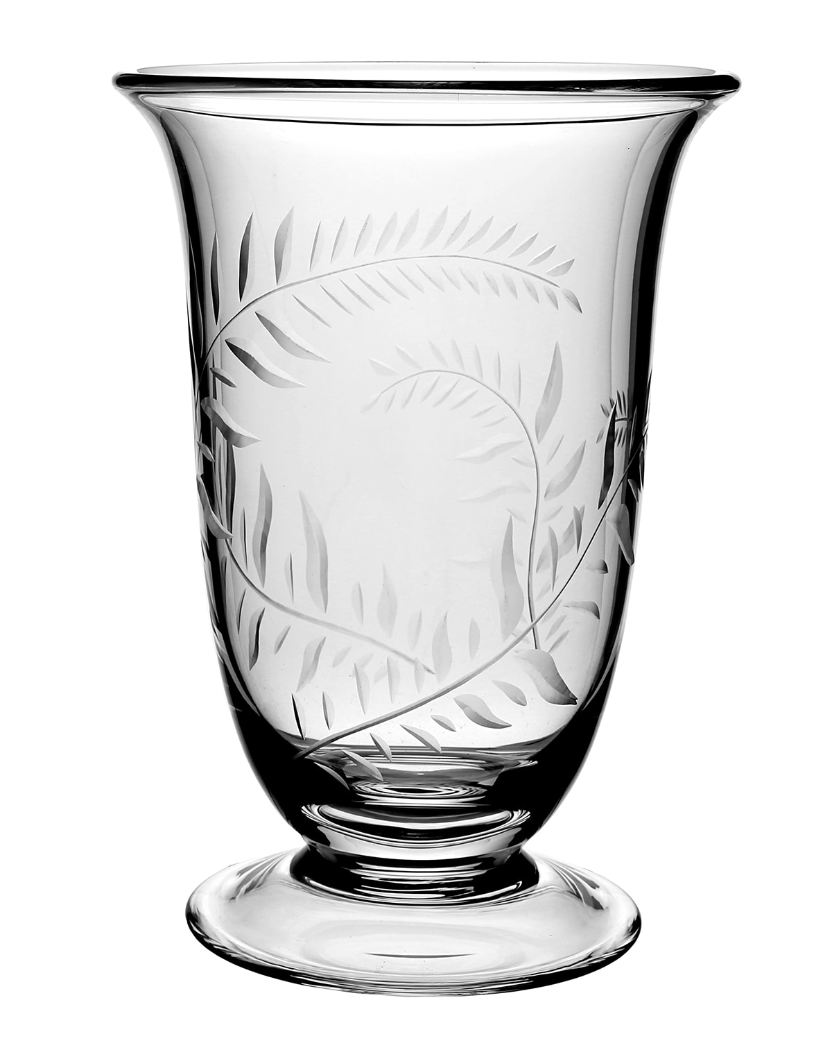 Jasmine Etched Glass Flower Vase - 9.5"