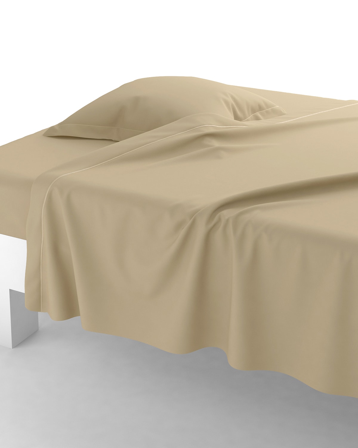 Anne De Solene Vexin 200 Thread-count Queen Flat Sheet In Grege